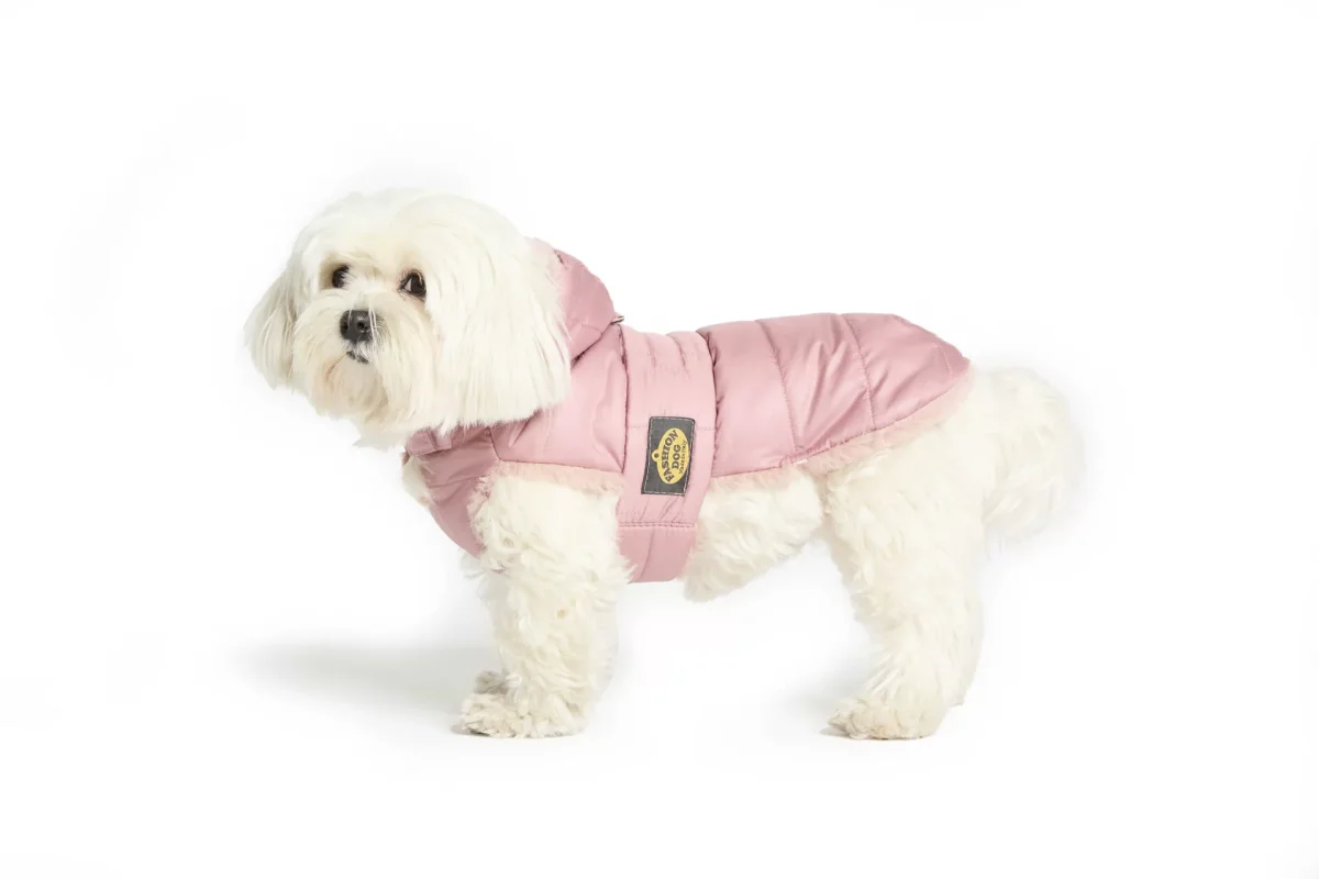 Fashion Dog – Vollständig gesteppter Mantel mit Kunstfellfutter und abnehmbarer Kapuze  Art. 130