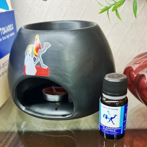 🐫 Bruciatore in ceramica completo di essenza "Carta Aromatica d’Eritrea” e candela - Fragranza Blu - Essence du Touareg  - 💙
