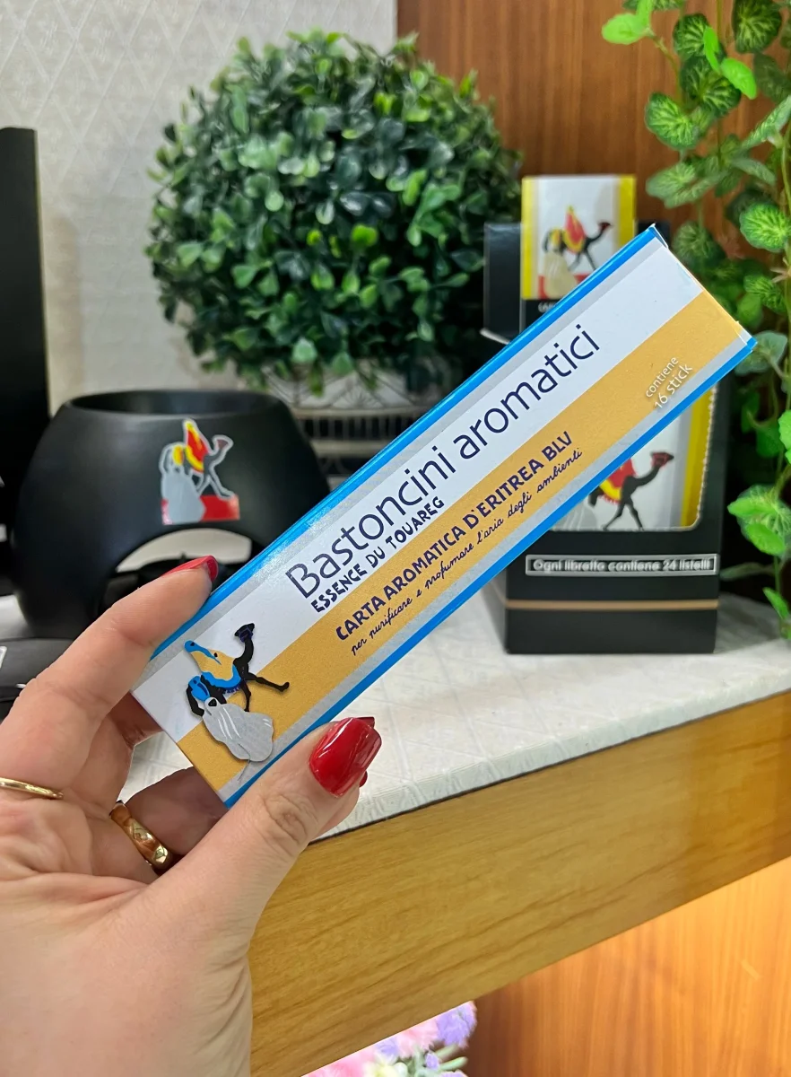 🐫 Incensi Carta Aromatica d’Eritrea” Blu – Essence du Touareg  – 💙 (box da 16 pezzi)