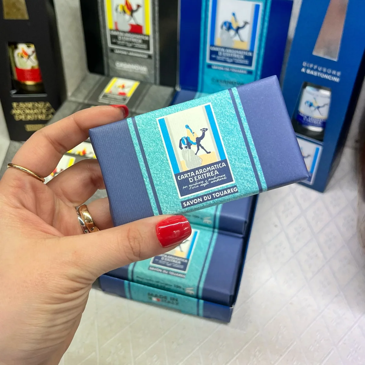 🐫 Sapone “Carta Aromatica d’Eritrea” Blu – Essence du Touareg  – 💙