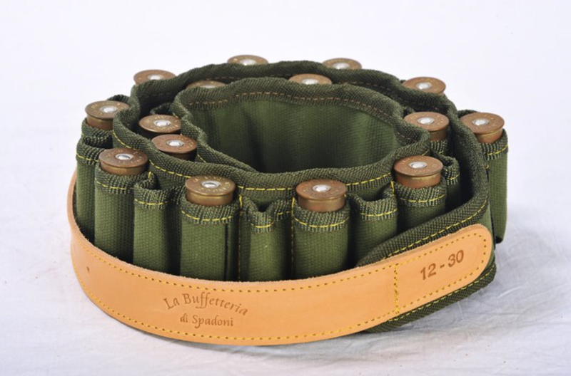 125 Cartuccera fucile in canvas verde foderata 30 celle