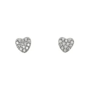 001037 - Coppia Orecchini Argento 925 e zirconi - cuoricini