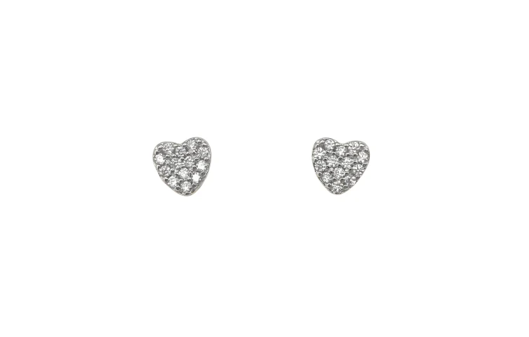 001037 – Coppia Orecchini Argento 925 e zirconi – cuoricini