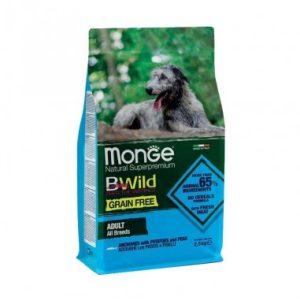 Monge Bwild Grain free Acciughe con Patate e piselli Adult 12kg