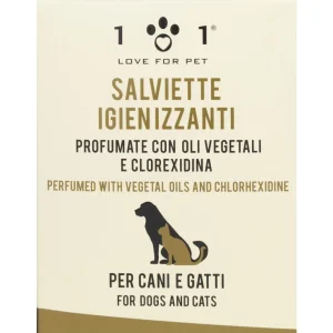 101 Line – Dog Sanitizing Wipes with Vegetable Oils and Chlorhexidine – 2 packs of 25 sachets